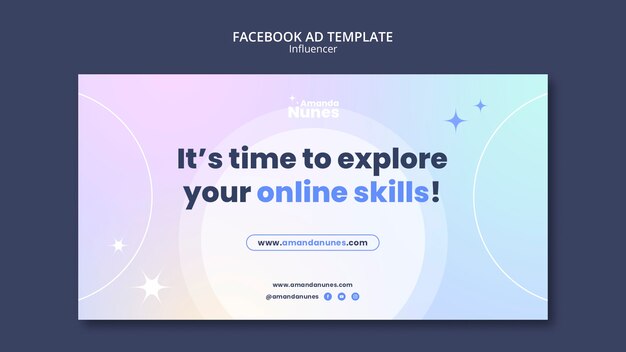 Modèle de conception de publicité facebook influenceur