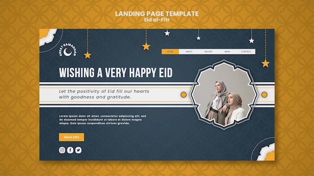 PSD gratuit modèle de conception réaliste eid al-fitr