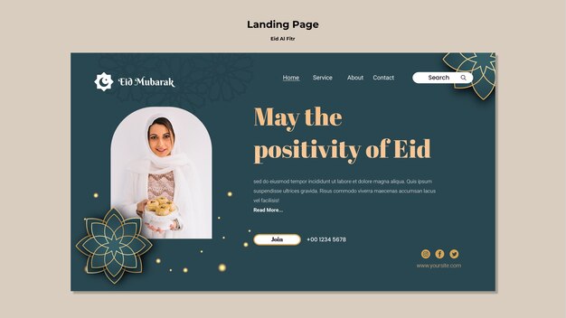 Modèle de conception réaliste eid al-fitr