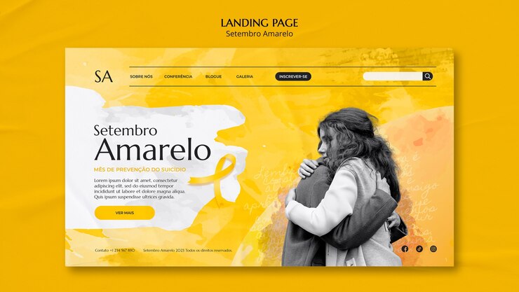 PSD gratuit le modèle de conception de setembro amarelo