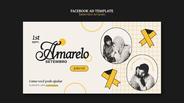 PSD gratuit le modèle de conception de setembro amarelo