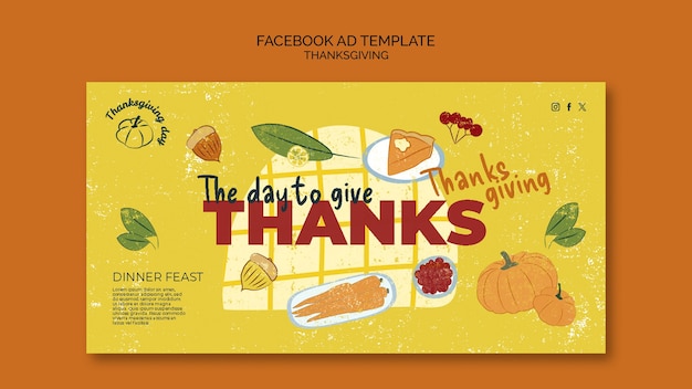 PSD gratuit modèle de conception de thanksgiving