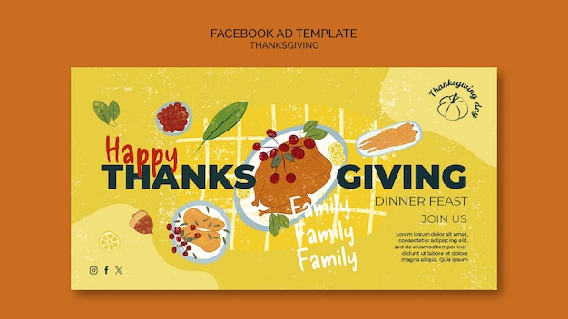 PSD gratuit modèle de conception de thanksgiving