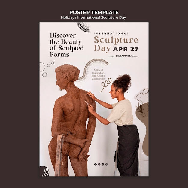 PSD gratuit modèle de conception de vacances de sculpture