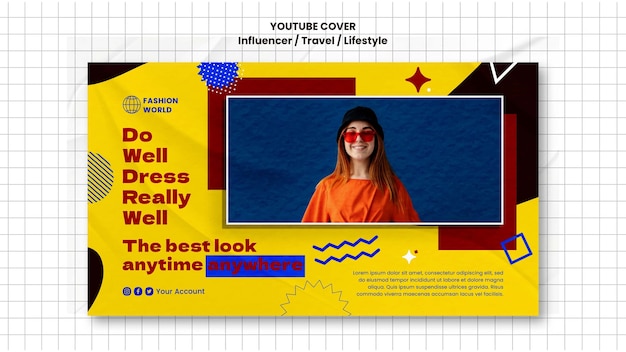 PSD gratuit modèle de conception de vignettes youtube influenceur