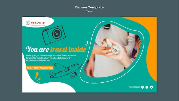 PSD gratuit modèle de conception de voyage de bannière