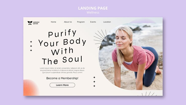 PSD gratuit modèle de conception de yoga dégradé