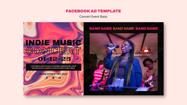 PSD gratuit modèle de concert design plat