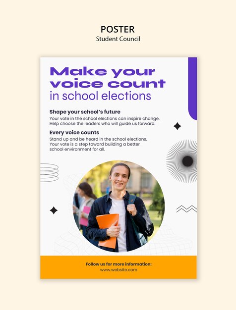 modèle de conseil étudiant de design plat
