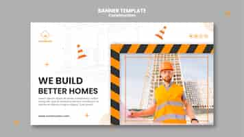 PSD gratuit modèle de construction design plat