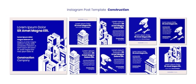 PSD gratuit modèle de construction design plat