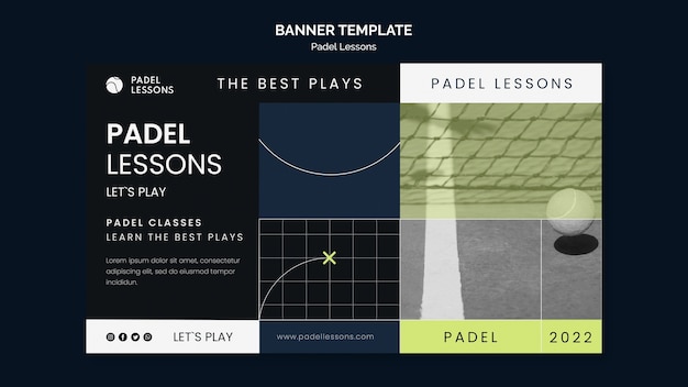 Modèle De Cours De Padel Design Plat