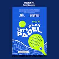 PSD gratuit modèle de cours de padel design plat