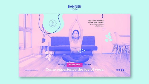 PSD gratuit modèle de cours de yoga bannière