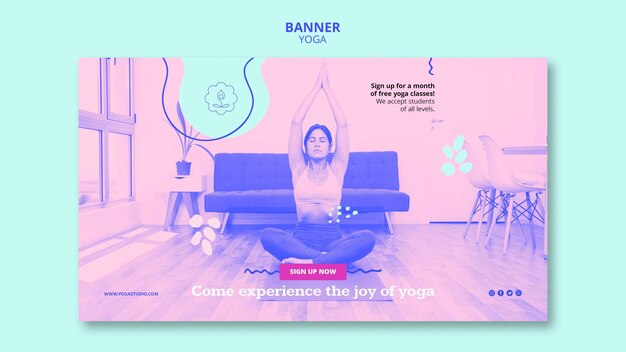 Modèle de cours de yoga bannière