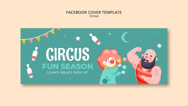 PSD gratuit modèle de couverture facebook amusant de cirque