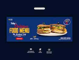 PSD gratuit modèle de couverture facebook délicieux burger et menu alimentaire