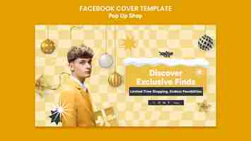 PSD gratuit modèle de couverture facebook du magasin pop-up