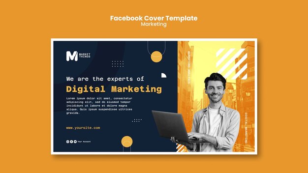 PSD gratuit modèle de couverture facebook marketing numérique