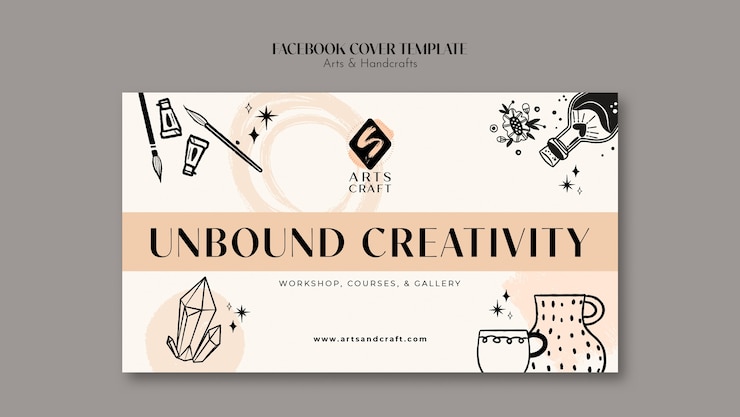 PSD gratuit modèle de couverture facebook pour les arts et l'artisanat