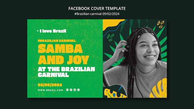 PSD gratuit modèle de couverture facebook pour le carnaval brésilien