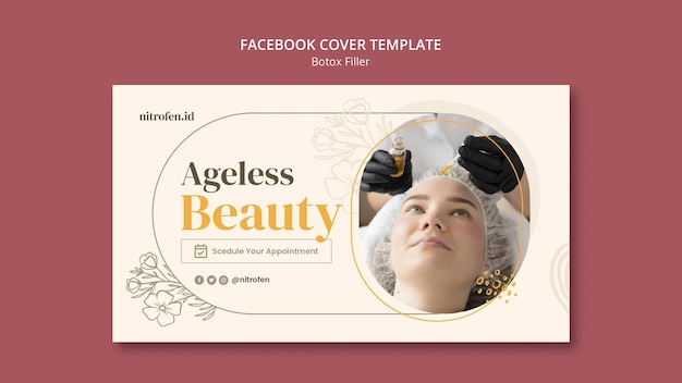 PSD gratuit modèle de couverture facebook de remplissage de botox