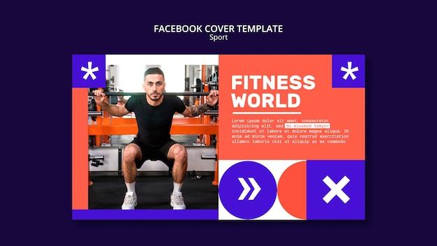 PSD gratuit modèle de couverture facebook sport concept