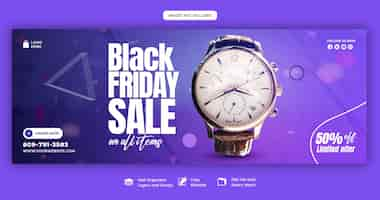 PSD gratuit modèle de couverture facebook super vente black friday