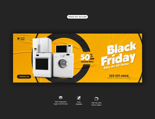 Modèle de couverture Facebook super vente Black Friday