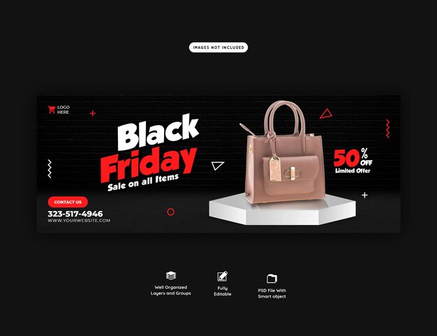 Modèle de couverture Facebook super vente Black Friday