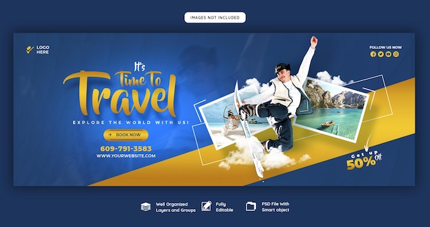 PSD gratuit modèle de couverture facebook de voyage et de tourisme