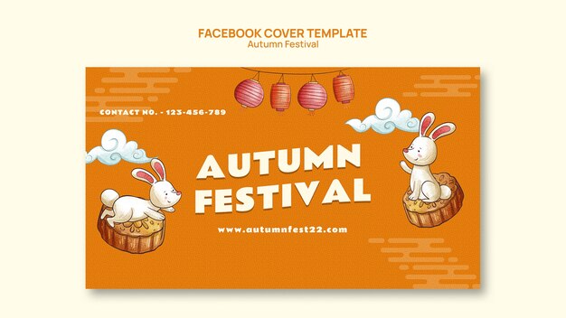 Modèle de couverture de médias sociaux de célébration du festival d'automne