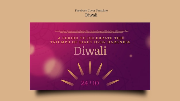 PSD gratuit modèle de couverture de médias sociaux de célébration du festival diwali