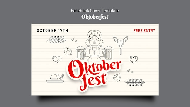 PSD gratuit modèle de couverture de médias sociaux pour la célébration de l'oktoberfest