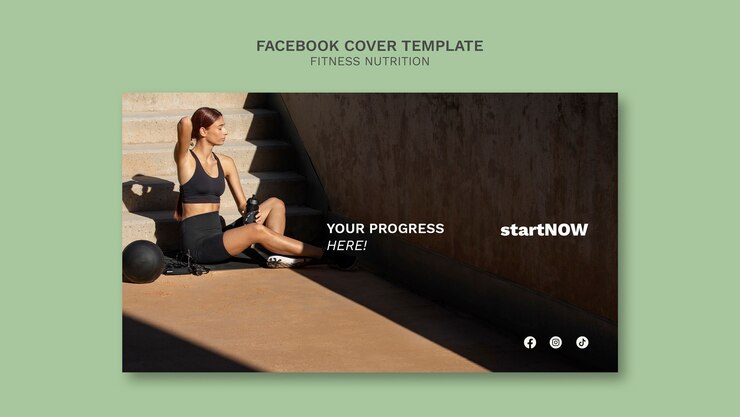 PSD gratuit modèle de couverture de médias sociaux pour le fitness et la nutrition