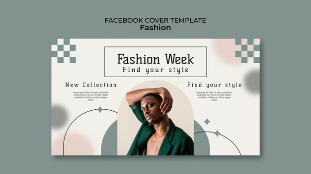 Modèle de couverture des médias sociaux de la semaine de la mode féminine