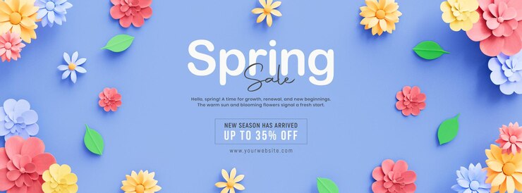 PSD gratuit modèle de couverture de médias sociaux de vente de printemps