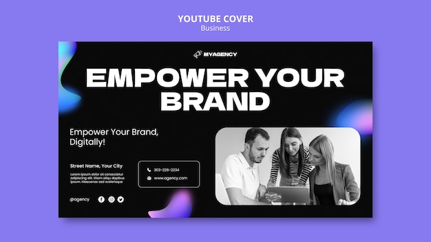 PSD gratuit modèle de couverture de la stratégie commerciale de youtube