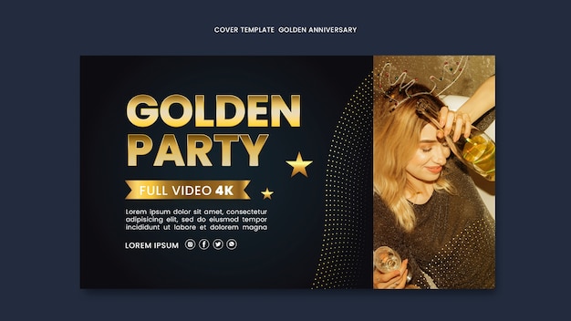 Modèle De Couverture Youtube Anniversaire D'or