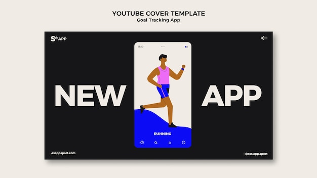 Modèle de couverture youtube de l'application de suivi des objectifs