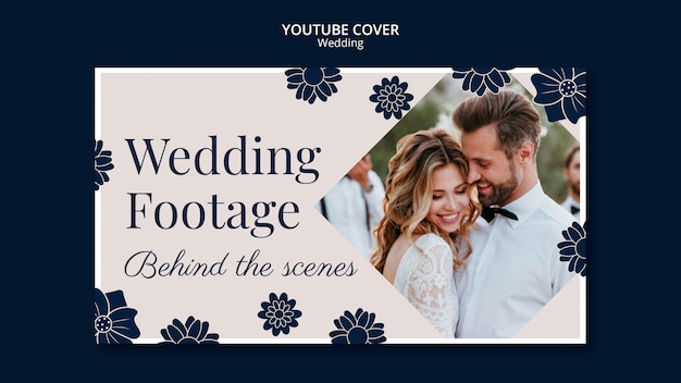 PSD gratuit modèle de couverture youtube de célébration de mariage