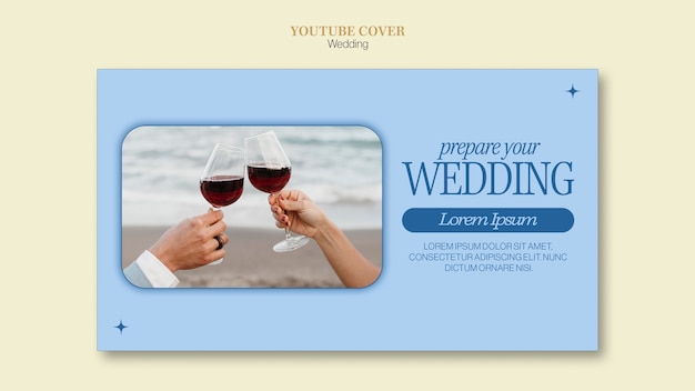PSD gratuit modèle de couverture youtube de célébration de mariage
