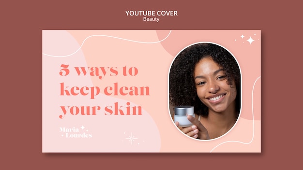 PSD gratuit modèle de couverture youtube de cosmétiques de beauté et de soins de la peau