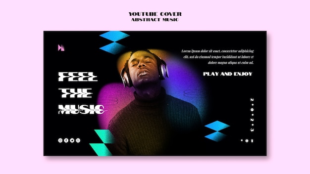 Modèle de couverture youtube du festival de musique