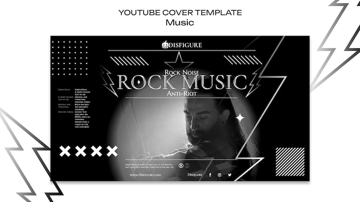 PSD gratuit modèle de couverture youtube du festival de musique