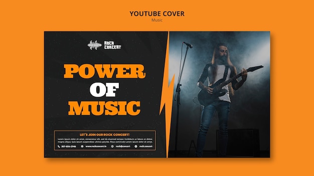 PSD gratuit modèle de couverture youtube d'émission de musique