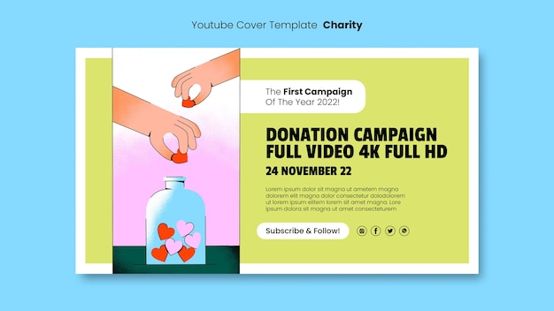 Modèle de couverture youtube de la fondation caritative