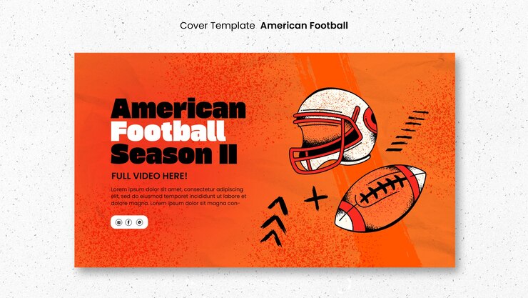 PSD gratuit modèle de couverture youtube de football américain