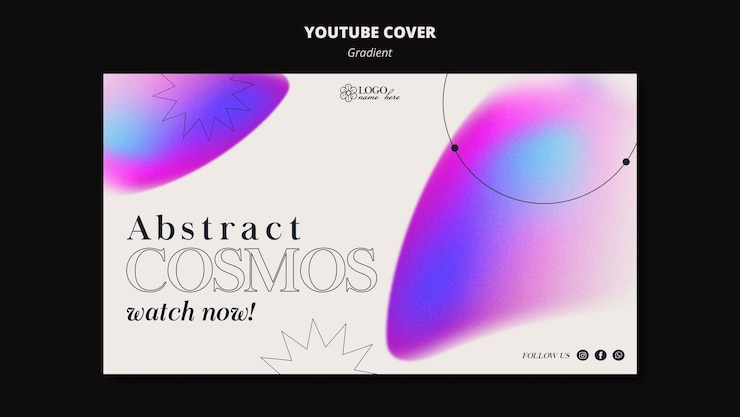 PSD gratuit modèle de couverture youtube de formes dégradées