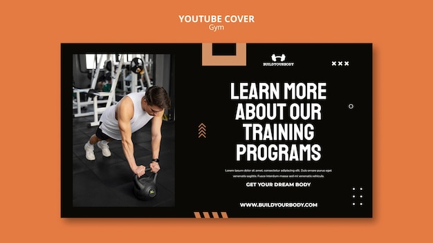 Modèle De Couverture Youtube De Gym Et Fitness